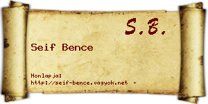 Seif Bence névjegykártya